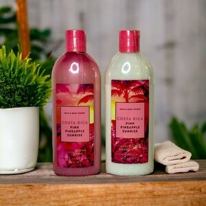 Bath & Body Works Pink Pineapple Sunrise Shampoo & Conditioner Set Tropical NWT